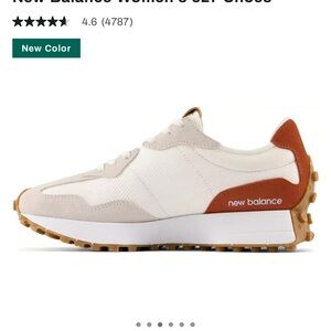 New Balance Women's 327 Sneakers in White and Rust
